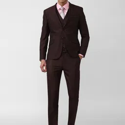 V Dot Checked Skinny-Fit Single-Breasted Three Piece Party Suit-picture-44