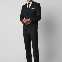 Van Heusen Slim Fit Self Design Single Breasted Three Piece Party Suit-picture-49