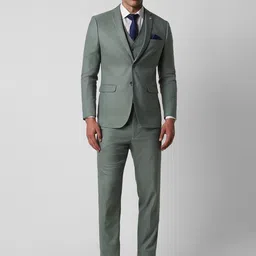 Van Heusen Self Design Slim-Fit Single-Breasted Three Piece Party Suit-picture-27