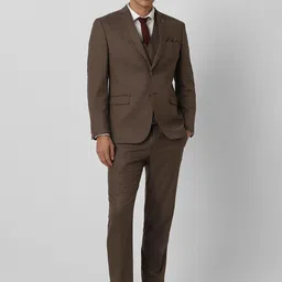 Van Heusen Men Checked Slim-Fit Single-Breasted Formal Three-Piece Suit-image-40