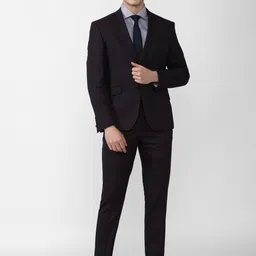 V Dot Men Black Self-Design Single-Breasted 2-Piece Slim Fit Formal Suits-image-24