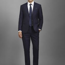 Louis Philippe Men Slim Fit Textured Single-Breasted Two Piece Suit-image-58