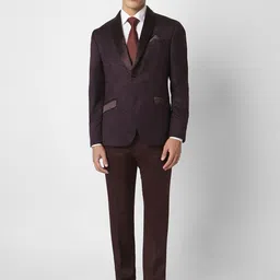 V Dot Men Two Piece Printed Single-Breasted Skinny Fit Partywear Suit-41