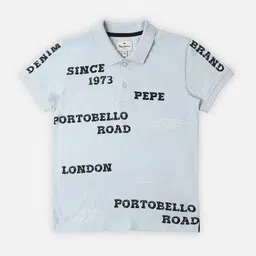 Pepe Jeans Boys Typography Printed Polo Collar Pure Cotton T-shirt-image-90