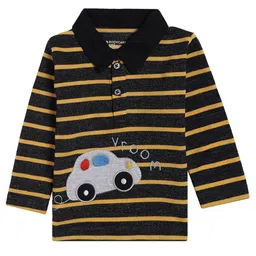 Bodycare Kids Boys Mustard Yellow Striped Polo Collar Applique T-shirt-picture-15