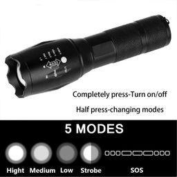 CASE PLUS 2023 New Metal LED Torch Flashlight, XML T6 Water Resistance 5Modes Adjustable FocusMade with Heavy Meatrial (Emergency Light) New image 2