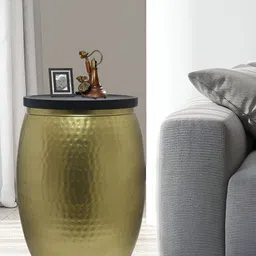 Metalsmith Gold-Toned and Black Metal Coffee Table-51