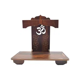 PujaNPujari Brown Textured Wooden Pooja Mandir-image-60
