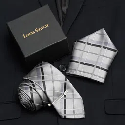 LOUIS STITCH Men Italian Silk Necktie Accessory Gift Set-12