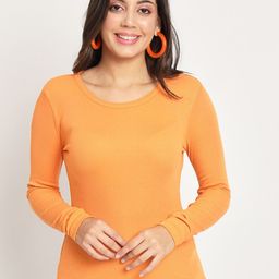 CHARMGAL Ribbed Round Neck Fitted Top-image-70