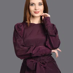 CHARMGAL Cuffed Sleeves Crepe Top-picture-40
