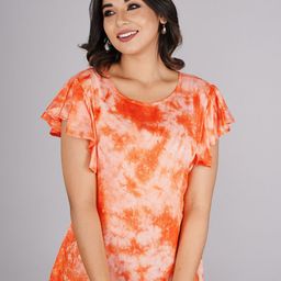 Bachuu Tie and Dye Dyed Flutter Sleeves Top-11