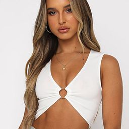 LULU & SKY V-Neck Fitted Crop Bralette Top-image-64