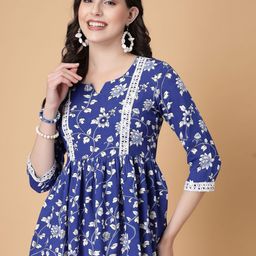 God Bless Floral Print Lace Empire Top-image-91