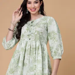 God Bless Floral Printed Pure Cotton Peplum Top-picture-29