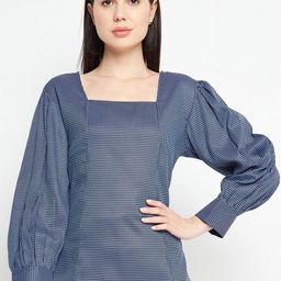 Ruhaans Square Neck Puff Sleeve Crepe Top-image-95