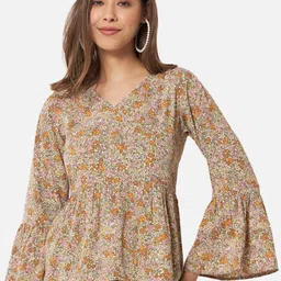 BAESD Floral Printed Bell Sleeves Top-image-92