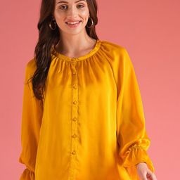 Globus Women Loose Fit Raglan Sleeves Shirt Style Party Top-image-34