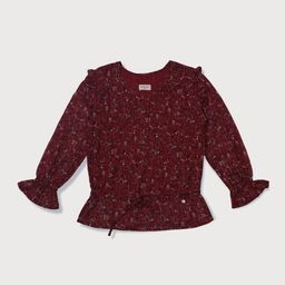 Gini and Jony Infant Girls Floral Printed Puff Sleeves Top-image-11