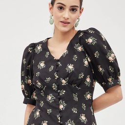 Harpa Floral Printed Puff Sleeves V-Neck Top-image-19