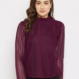 Imfashini Burgundy Lace Top-picture-47