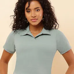 SQew Shirt Style Solid Crop Top-picture-47