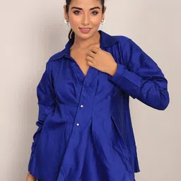 KAORI BY SHREYA AGARWAL Cuffed Sleeves Shirt Style Top-image-62
