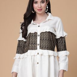 SEVEN FLOWER Floral Printed Shirt Style Top-image-15