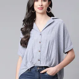 Cottinfab Shirt Collar Shirt Style Top-picture-14