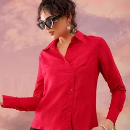 Freehand by The Indian Garage Co Shirt Style V-Neck Top-image-64