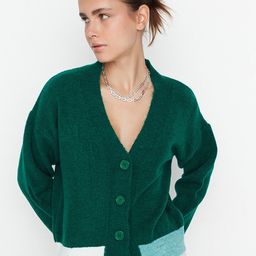 Trendyol Women Green Solid Cardigan-image-37