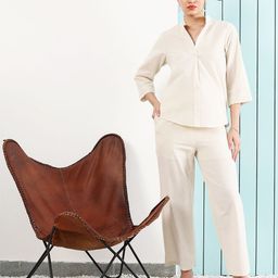 Athena Immutable Mandarin Collar Cotton Shirt Style Top-image-38