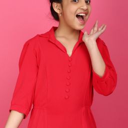 V-Mart Girls Cuffed Sleeves Georgette  Shirt Style Top-image-80