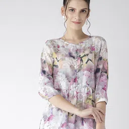 Xpose Multicoloured Floral A-Line Top-image-27