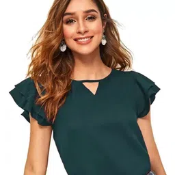 BAESD Keyhole Neck Flared Sleeves Regular Top-17