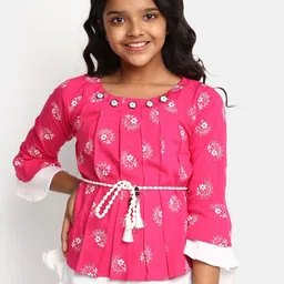 V-Mart Floral Printed Bell Sleeve A-line Top-image-16