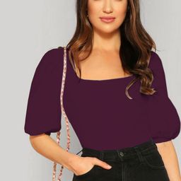 Dream Beauty Fashion Women Square Neck Puff Sleeve Top-picture-19