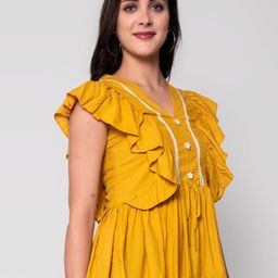 God Bless Yellow Peplum Top-image-34
