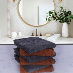 Rangoli Set Of 12 Solid 600 GSM Pure Cotton Face Towels-17