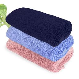 Heelium Blue & Peach 3-Pcs 600 GSM Bamboo Face Towels-image-10
