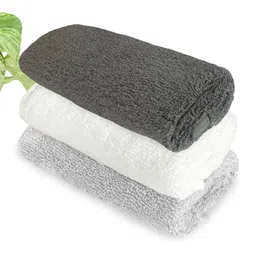 Heelium Light Grey & Grey 3 Pcs Bamboo 600GSM Anti Bacterial Face Towels-picture-17