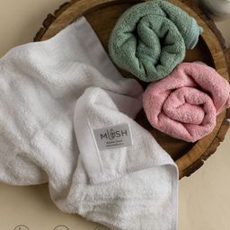 MUSH Set Of 3 Solid Bamboo 600 GSM Ultra Soft & Eco Friendly Face Towels image 3