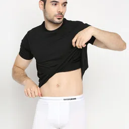 UnderJeans by Spykar Men White Solid Modal Trunk- UJNPTS044 image 2