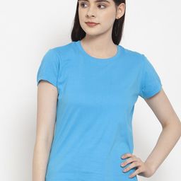 Friskers Women Turquoise Blue & sand dollar T-shirt-image-16