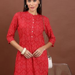 Vishudh Bandhani Printed Mandarin Collar Tunic-picture-30