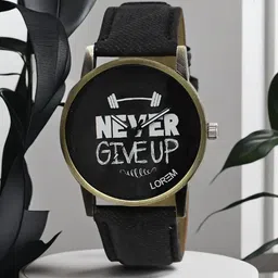LOREM Men Black Analogue Watch-image-26