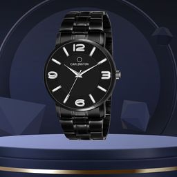 CARLINGTON Men Black Dial & Black Bracelet Style Straps Analogue Watch CT-6030BB-19