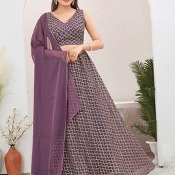 Chandbaali Embroidered Sleeveless Sequinned Ready to Wear Lehenga & Blouse With Dupatta-image-32