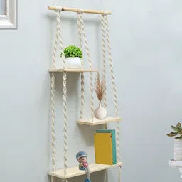 Homesake White 3-Tier Wood Wall Shelves-24