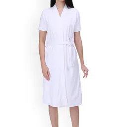 RedRose White Cotton Soft Bath Robe-14